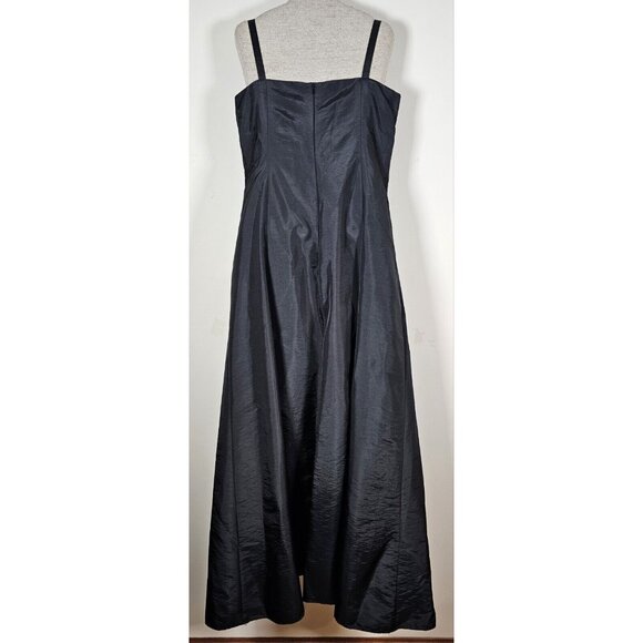 J Rose Size 8 Dress Black Satiny Taffeta Empire Waist with Bow Party Prom Formal - Picture 5 of 9